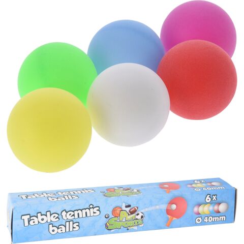 Míčky na stolní tenis barevné 6 ks